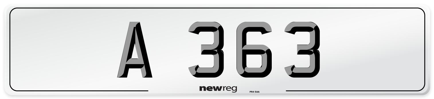 A 363 Number Plate from New Reg
